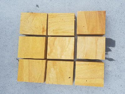 teakwood-sandstone-top-surface-honed-finish-side-machine-cut-cobbles-garden-landscaping-pavement-stones-exporter-supplier-wholesaler-trader